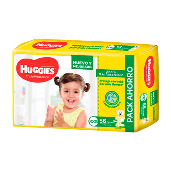 PAÑAL HUGGIES TRIPLE PROTECCIÓN  XXGx56